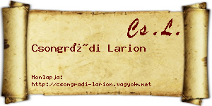 Csongrádi Larion névjegykártya